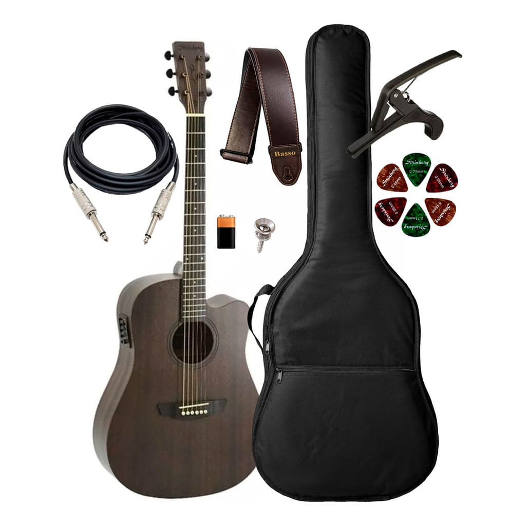 Violão Elétrico Strinberg Fs4d Tos + Capa Luxo E Acessórios