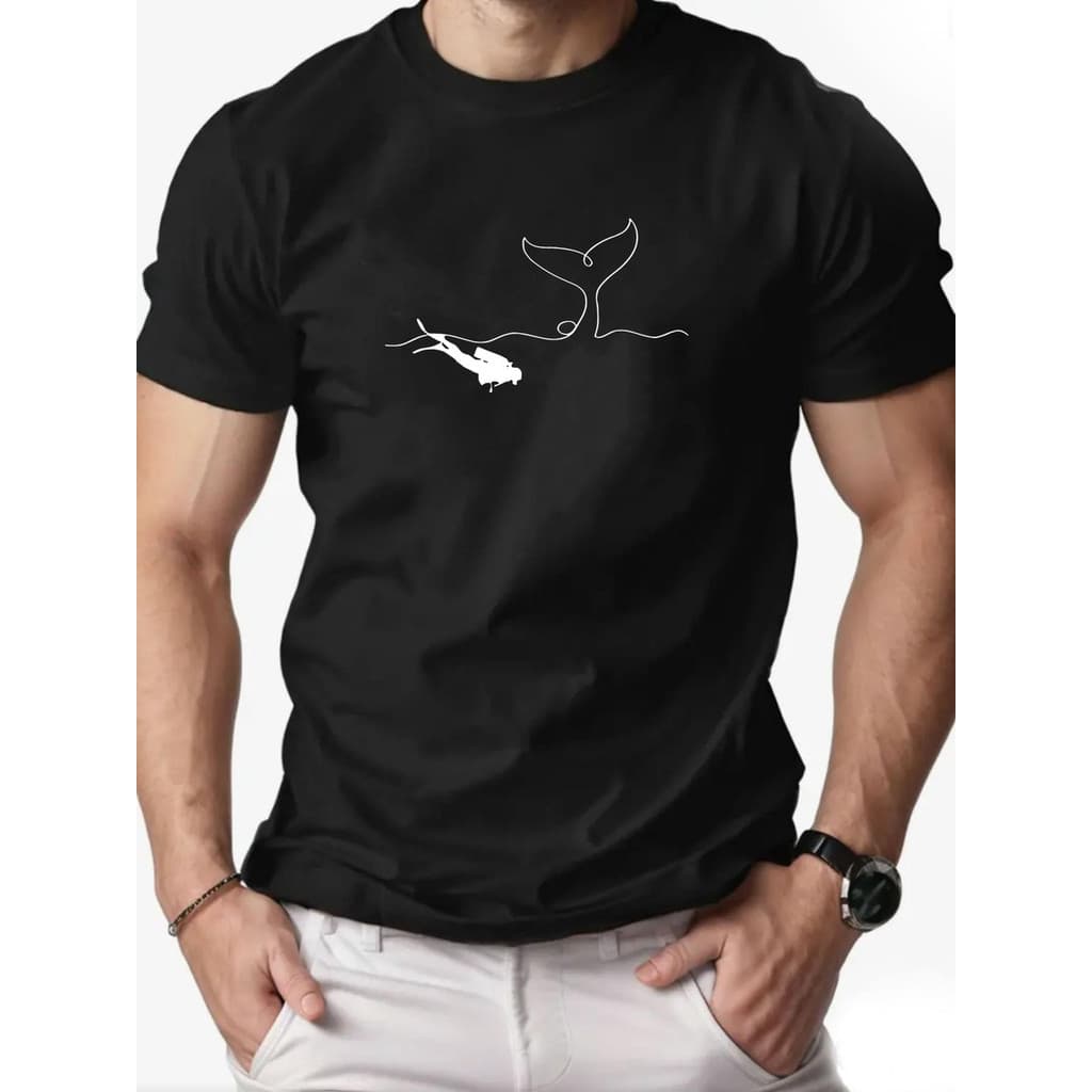 Camiseta Masculina Mergulhador Mar Oceano 100% Algodão Moda