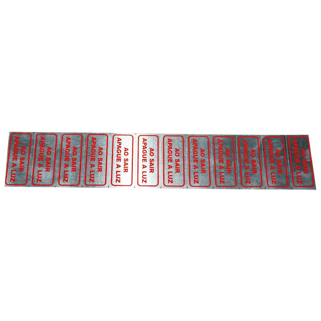 Placa Sinalização ao sair apague a luz 5x25cm