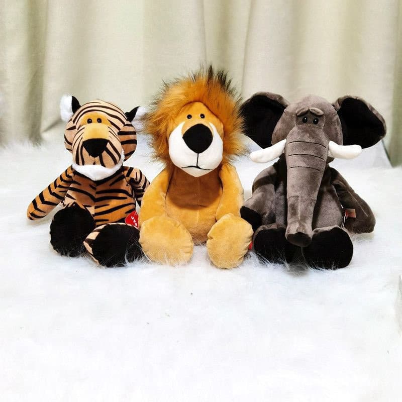 Floresta Animais Boneca De Pelúcia Crianças Girafa Elefante Macaco Leão Tigre Animais De Pelúcia Brinquedos Presentes