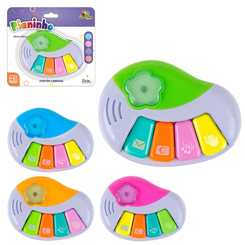 Piano Musical Baby Infantil Com Luz E Som Colorido
