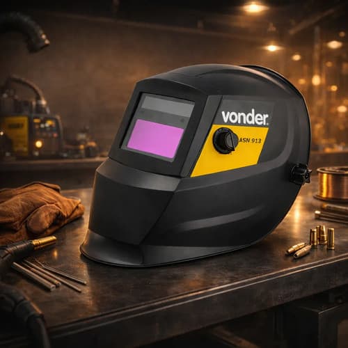 Máscara Solda Automática Escurecimento 9 A 13 Vonder Msn913 Preto Lisa