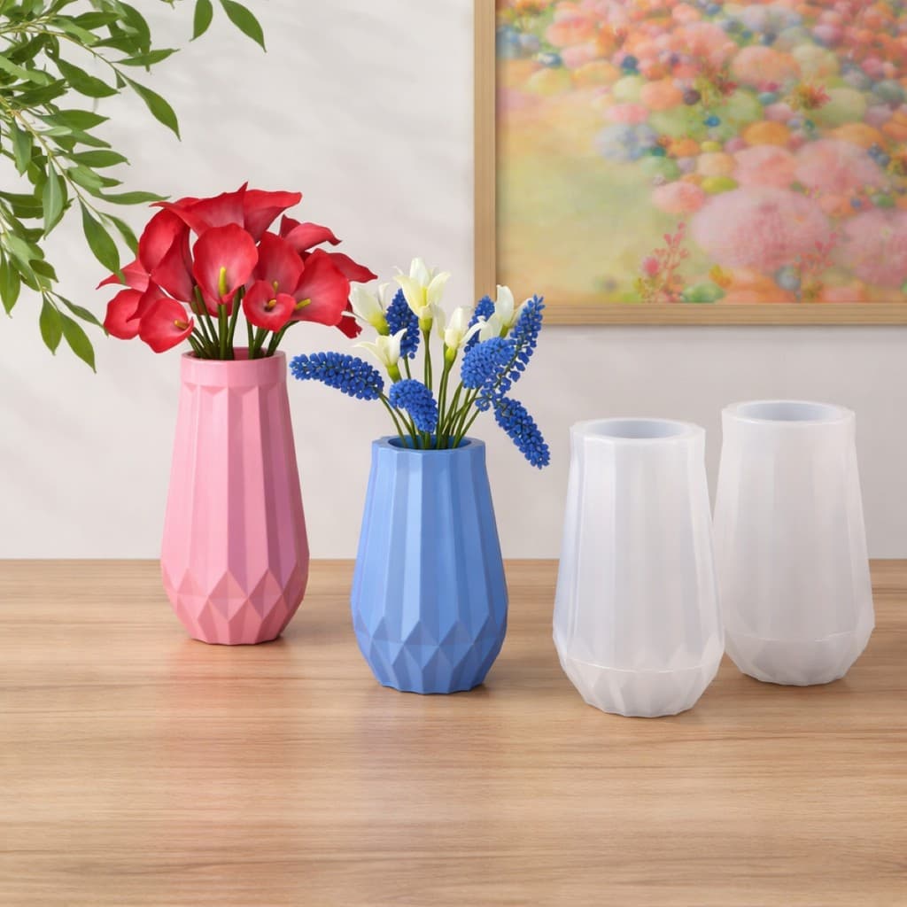 Molde De Silicone Para Vaso Pote Jarra Porta Joias Vela Circular Resina Gesso Cimento Artesanato