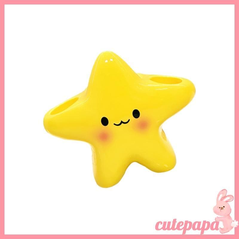 Suporte Escova Dentes Formato Estrela Eficiente cutepa Para Casais, Banheiro Compartilhado Essencial