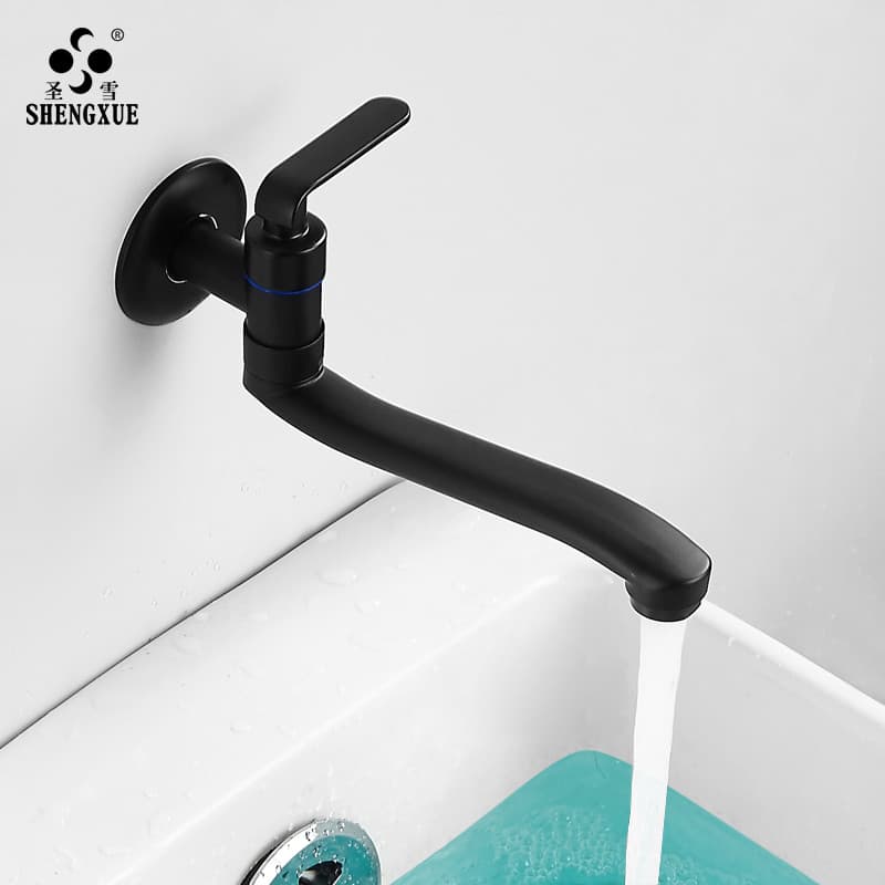 Shengxue preto único esfregão de refrigeração torneira da piscina na parede Rotatable mop piscina torneira varanda lavan