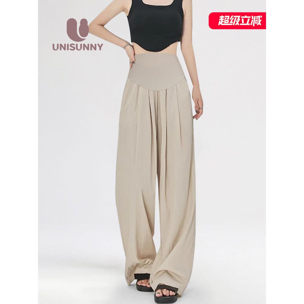 Unisunny calças de maternidade verão estilo fino exterior Wear 2026 novo estilo Yamamoto calças soltas primavera calças
