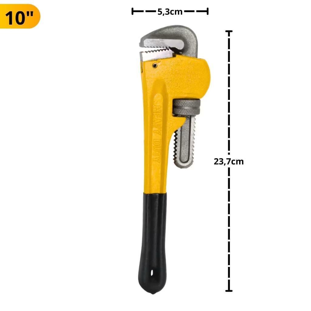 Chave Grifo Profissional Aço Reforçado Ajustável Encanamento Tarefas Pesadas Tamanho 10