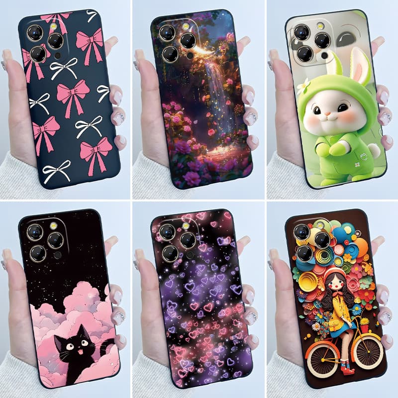 Para Oukitel P1 Caso De Luxo Bonito Amor Coração Coelho Engraçado Preto Macio Silicone Capa Protetora Do Telefone Oukite