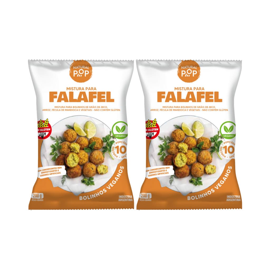 Kit 2 Mistura para Falafel Sem Glúten 200g Natural Pop 🧆🌱 Prático e Vegano