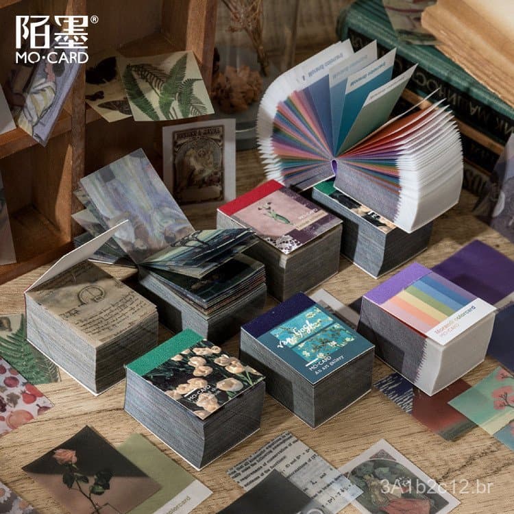 Livro de Papel de Ácido Sulfúrico Momo, Série Uma Página por Dia, Cartões Decorativos Artísticos Vintage Criativos para
