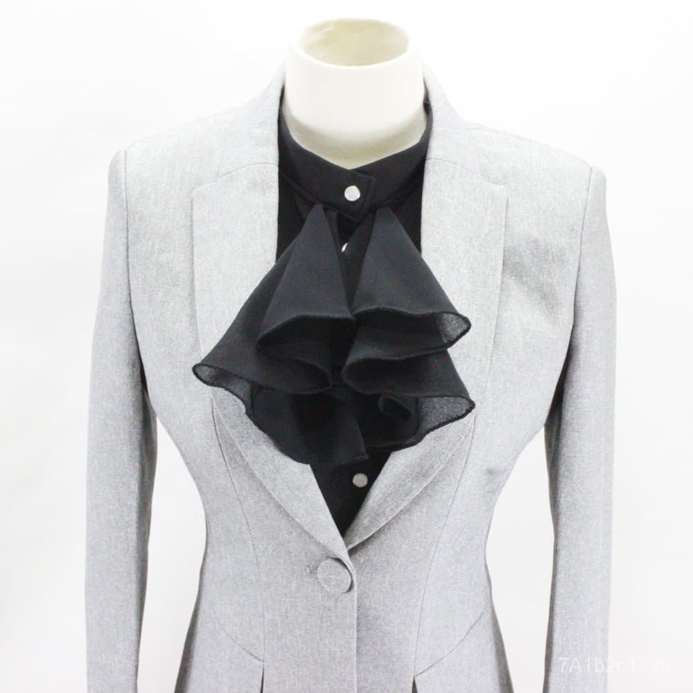 Gola de chiffon estilo retrô popular europeu e americano, gola decorativa para ternos profissionais, gola falsa.