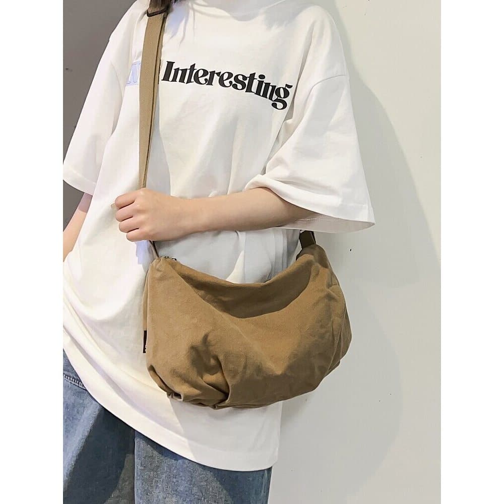 Estilo japonês Commuter bolsa de lona estilo masculino Design nicho ins estilo coreano saco do mensageiro das mulheres d