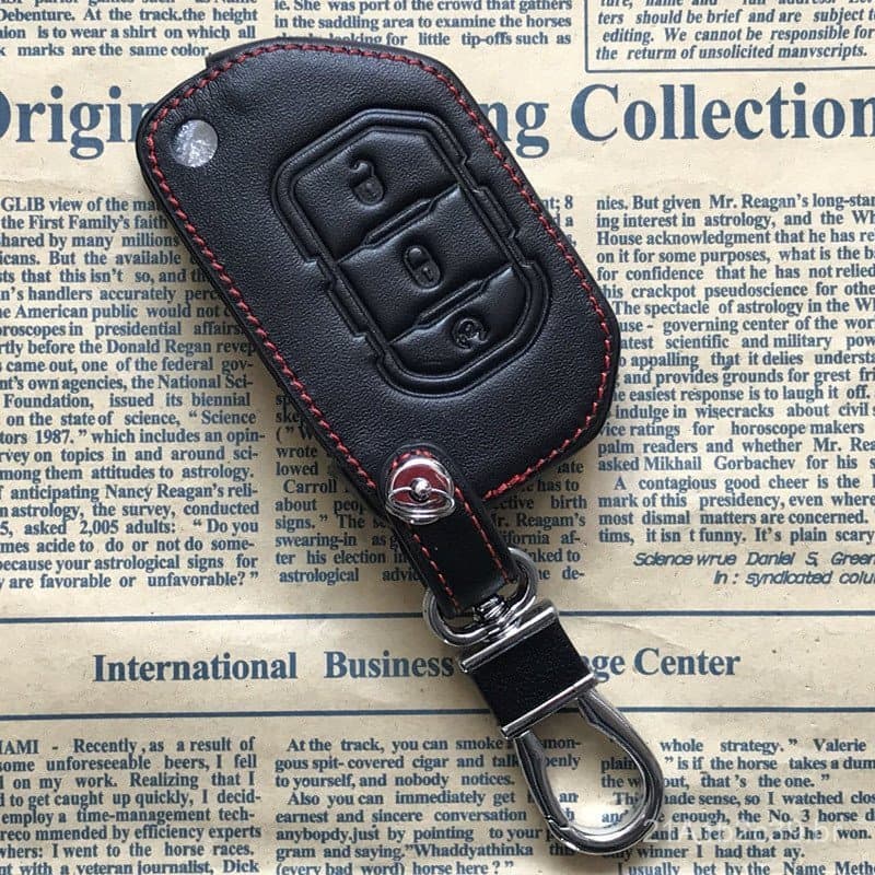Adequado para Jeep Wrangler, Compass, Cherokee, Grand Commander, capa de chave 300C, capa de controle remoto de couro pa