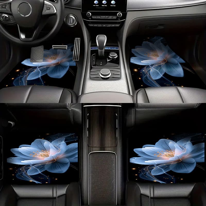 Conjunto de tapete de carro de luxo (pacote de 4 peças), Universal para quatro estações, sem Odor, fácil de limpar, tape