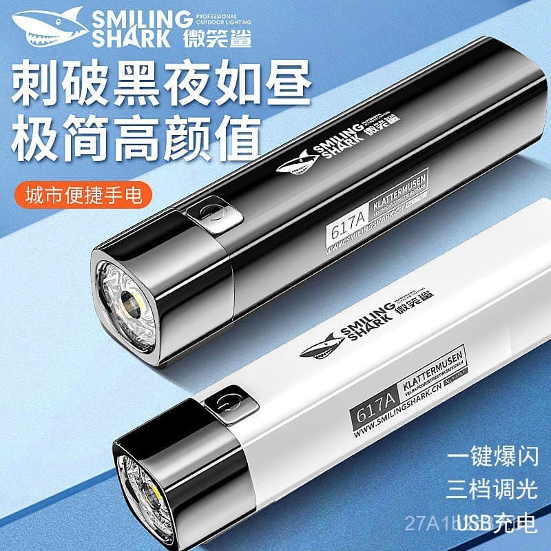 Lanterna portátil de alta luminosidade com três níveis de intensidade, mini lanterna com bateria de lítio recarregável p