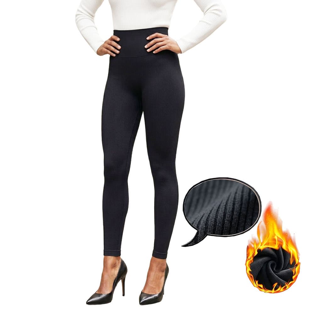 Meia Calça Térmica Canelada Feminina Legging Sem Pé Peluciada Segunda Pele 36 a 40