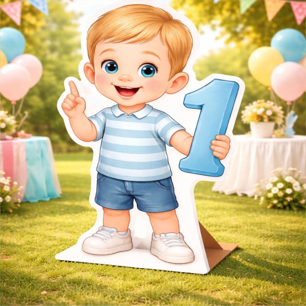 ✨ Display de Chão Personalizado com Foto 🎉 Totem em MDF para Festa de Aniversário – 80cm