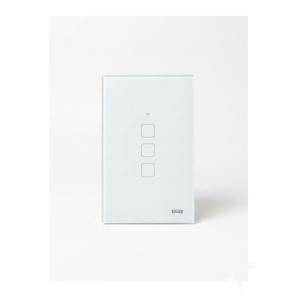 Interruptor Inteligente Touch Wi-Fi 3 Teclas Branco 4x2 FAME