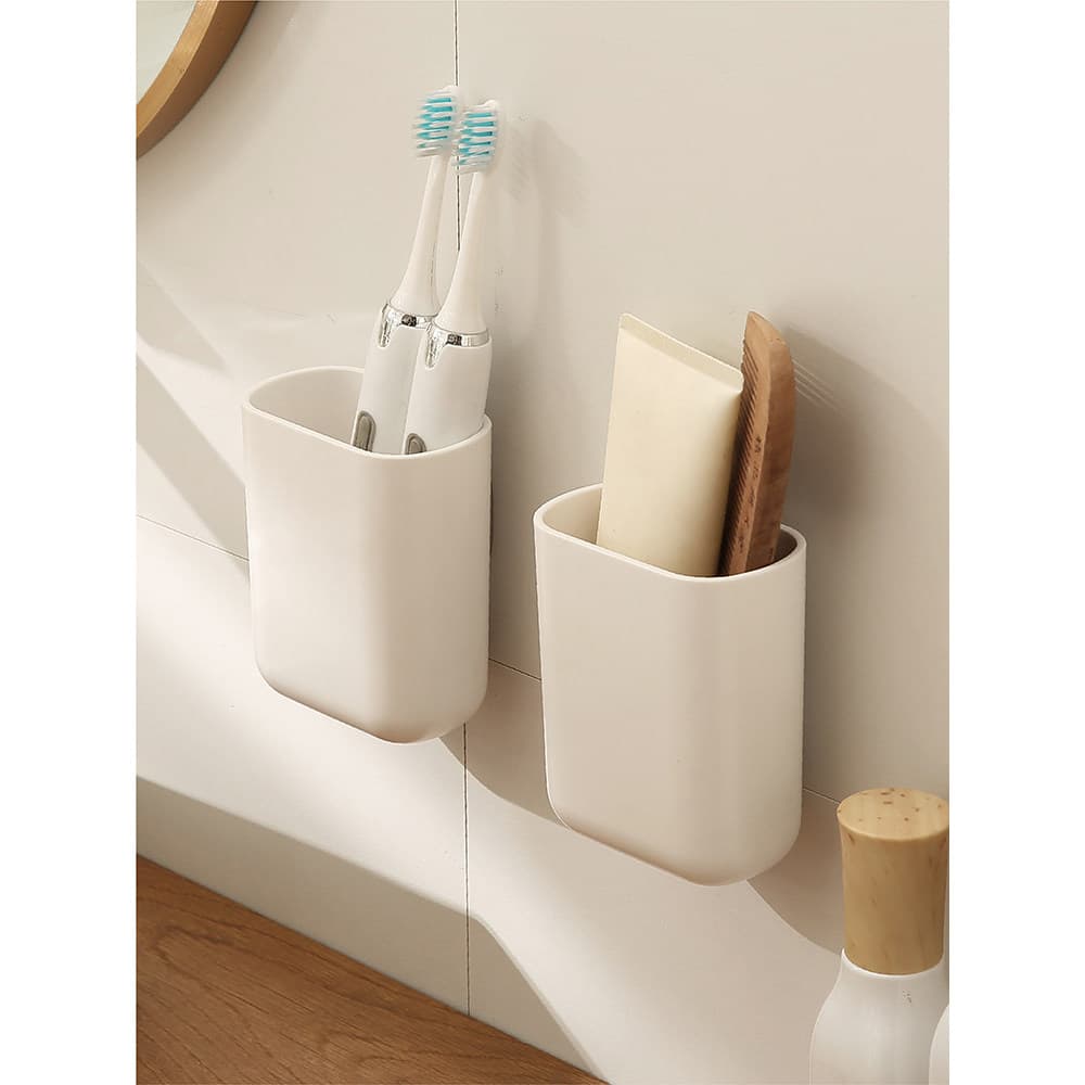 Tubo de armazenamento de pente, sem perfuração, montado na parede, escova de dentes, Rack de pasta de dente para pincel