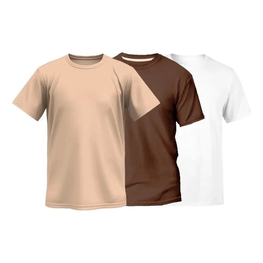 Kit 3 Camisetas Masculinas Básicas Lisa Em Algodão