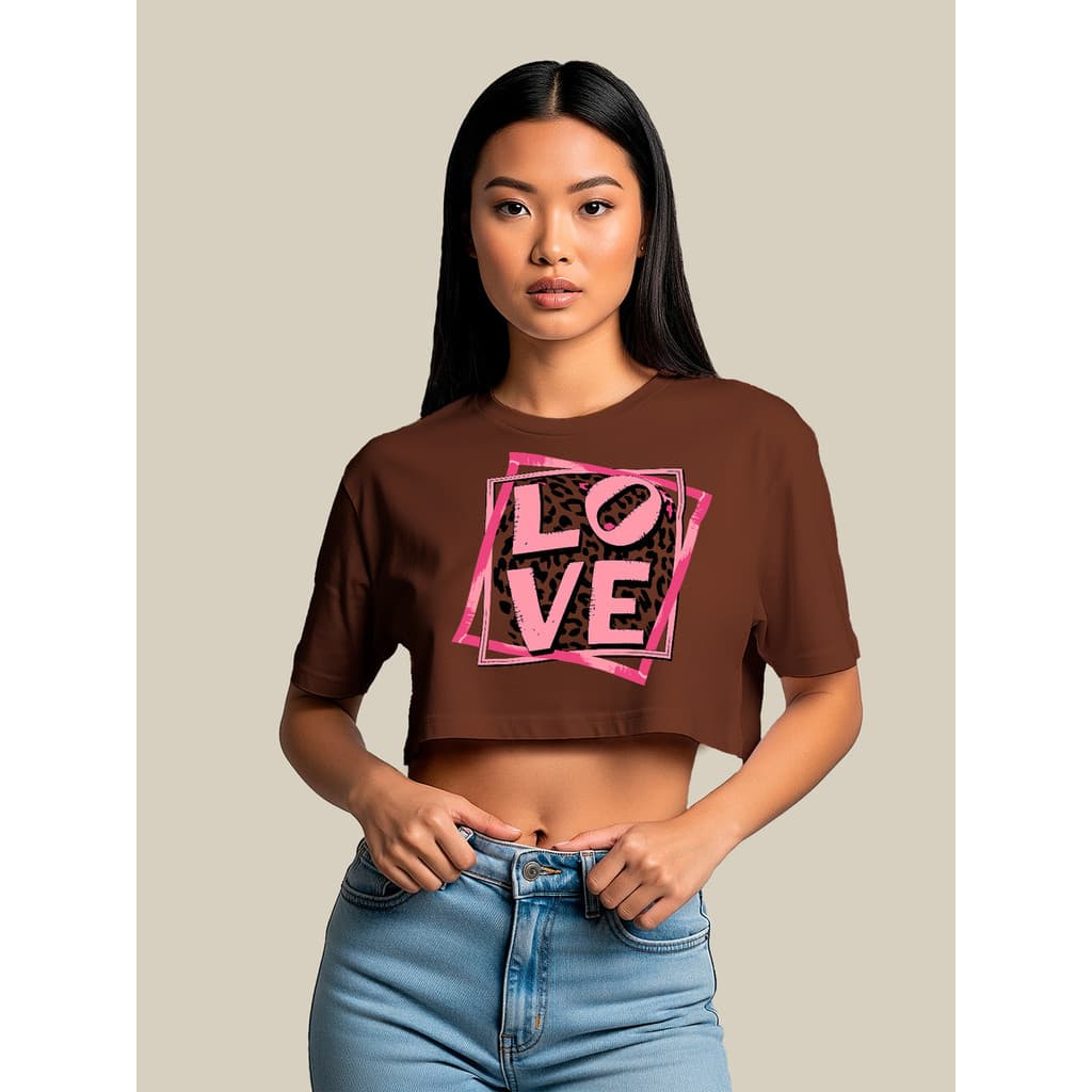 Cropped Boxy Amplo Hype 100% Algodão Moda Feminina Peça Love cropped largo oversized Academia Feminino