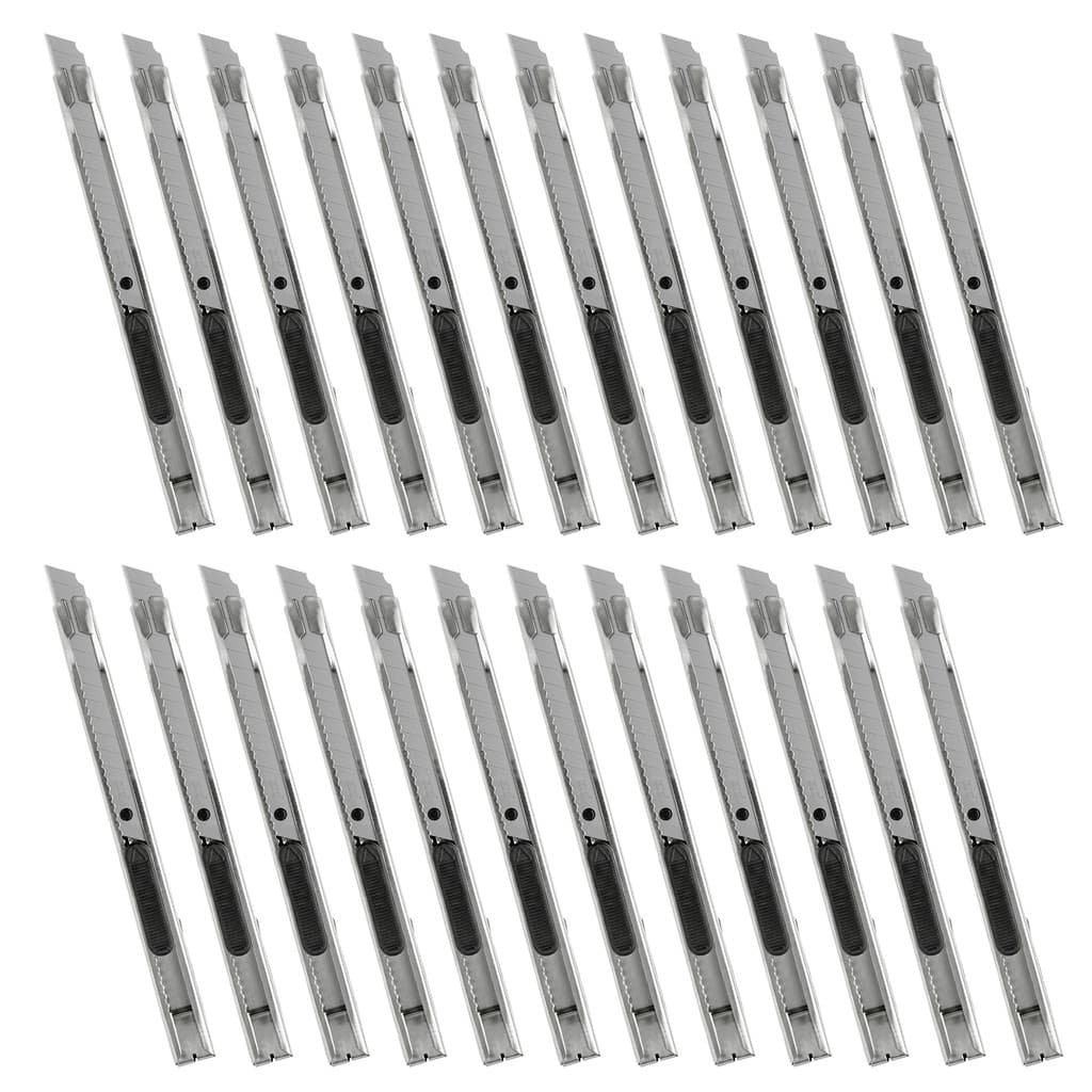 Estilete P-250 Seller Profissional Metálico com Trava Automática Lâmina 9mm - Kit com 24