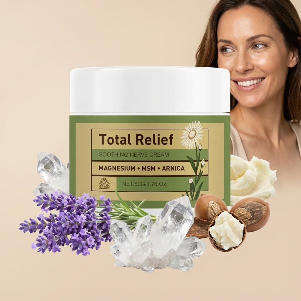 Creme Calmante Total Relief | Magnésio MSM Arnica Alívio Da Dor Muscular E Articular Hidratante 50g