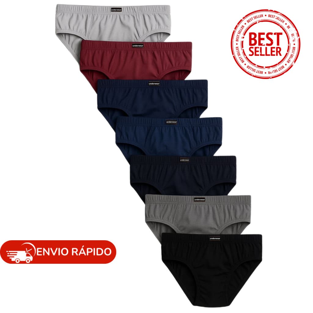 kit 12 Cuecas Slip Tradicional Básica Confortável P ao GG3 Adulto Plus Size 100% Algodão