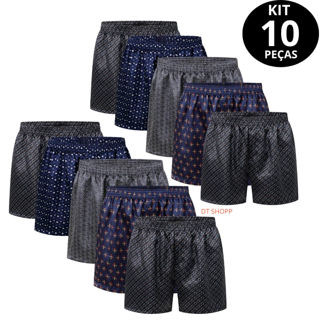 Kit com 5 ou 10 Samba Canção Masculino - Short de Dormir - Cueca - Pijama  - Cirola