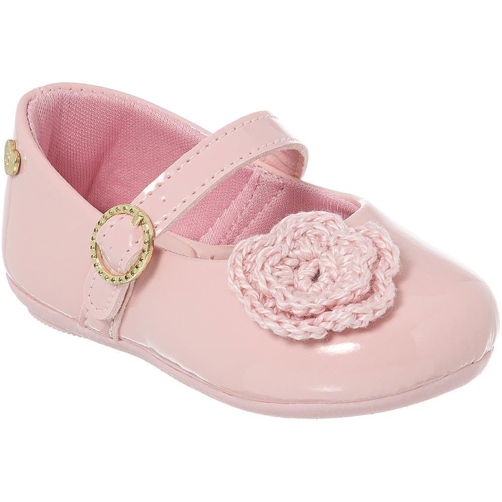 Sapatilha Bebê Menina Pinokio Com Flor De Crochê - Delicadeza, Conforto E Segurança