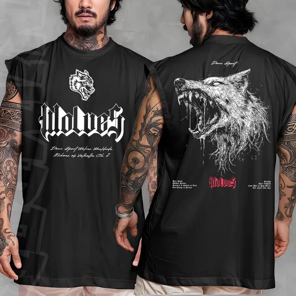 Camiseta regata machao oversized masculino lobos star wars academia em algodao unissex Longline