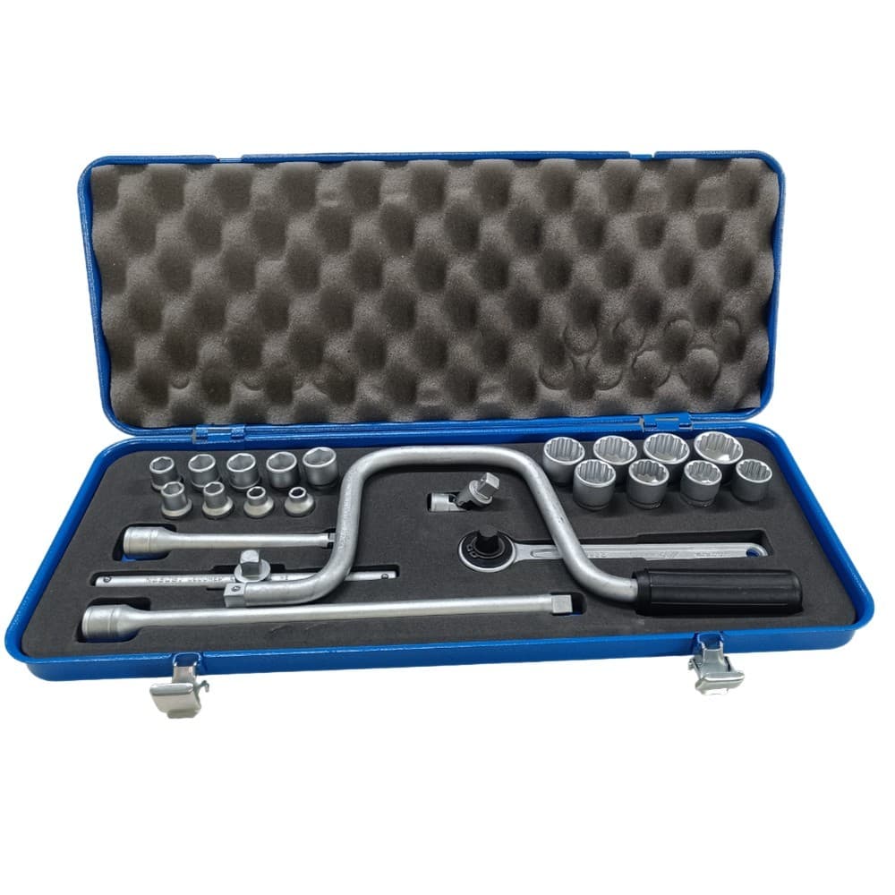 Jogo Soquete 3/8" Sextavado e Estriado 23pcs 17 Soquetes 6 Acessorios 6 A 22MM Gedore 30TMZ