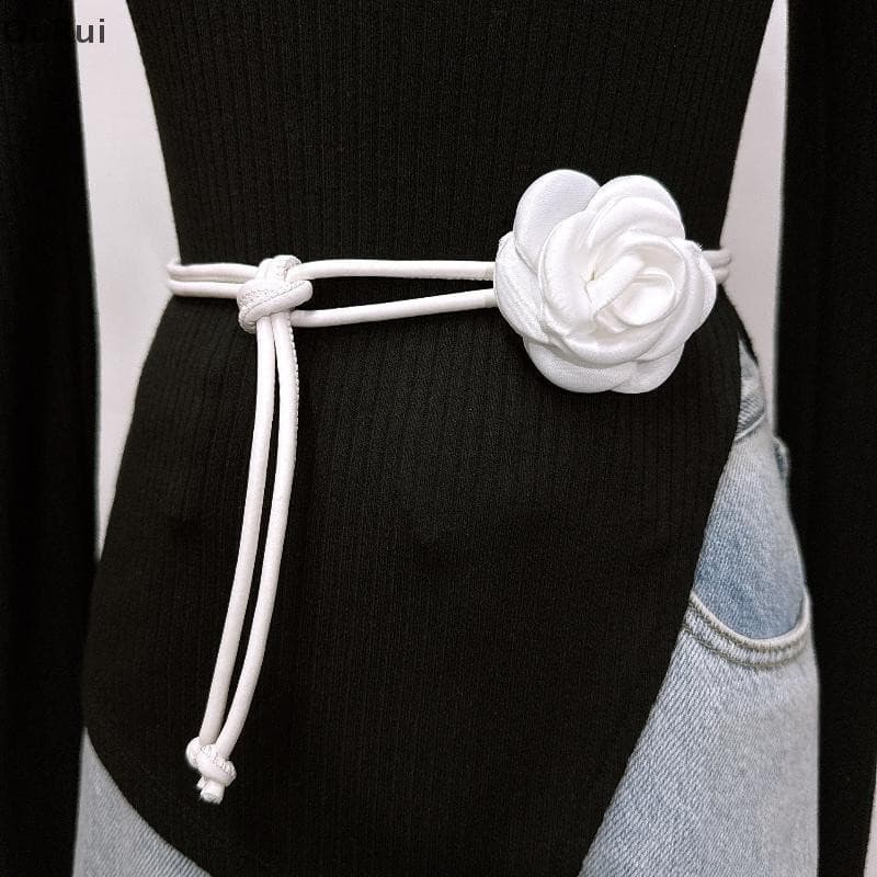 { RUI } Corda De Cintura Floral Boêmia Para Mulheres Vestido Fino Saia Casaco Corrente Nó Cinto Decoração OuRui