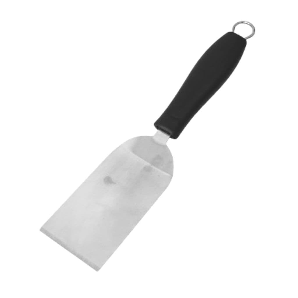 Espátula de Cozinha - Inox - Degrau - Cabo Plástico Preto