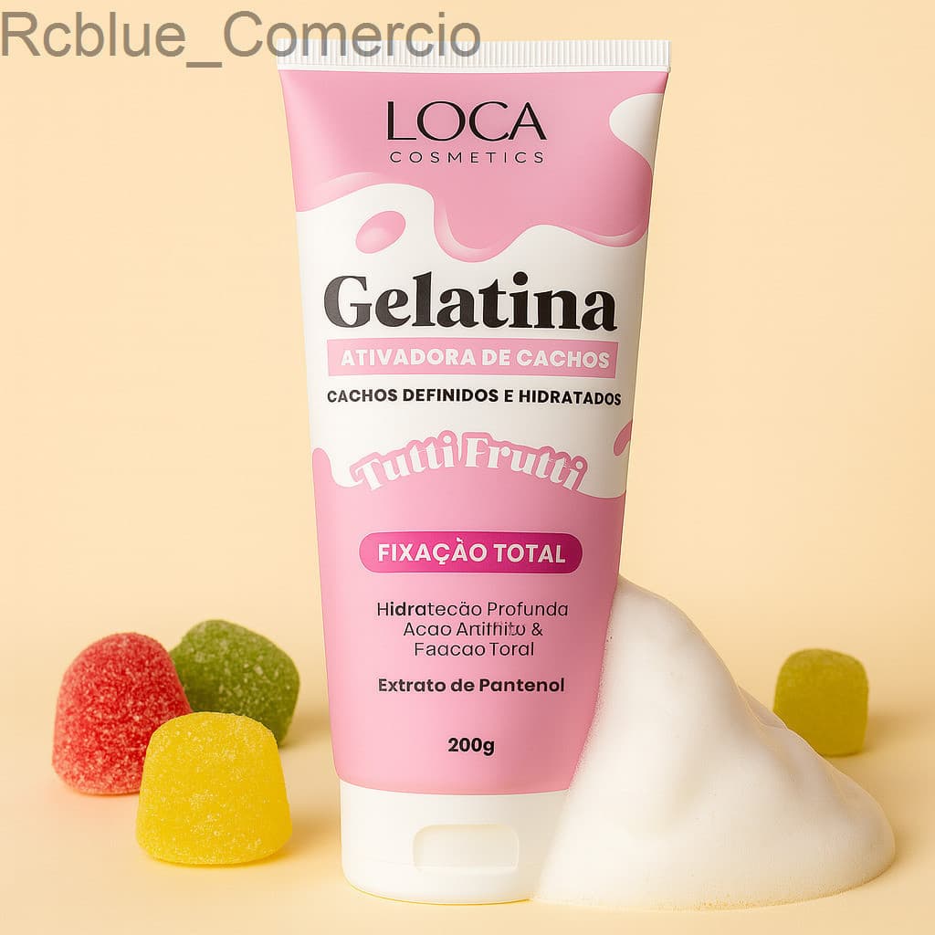 Gelatina Ativadora de Cachos Tutti Frutti – Fixação Total 200g | Loca Cosmetics