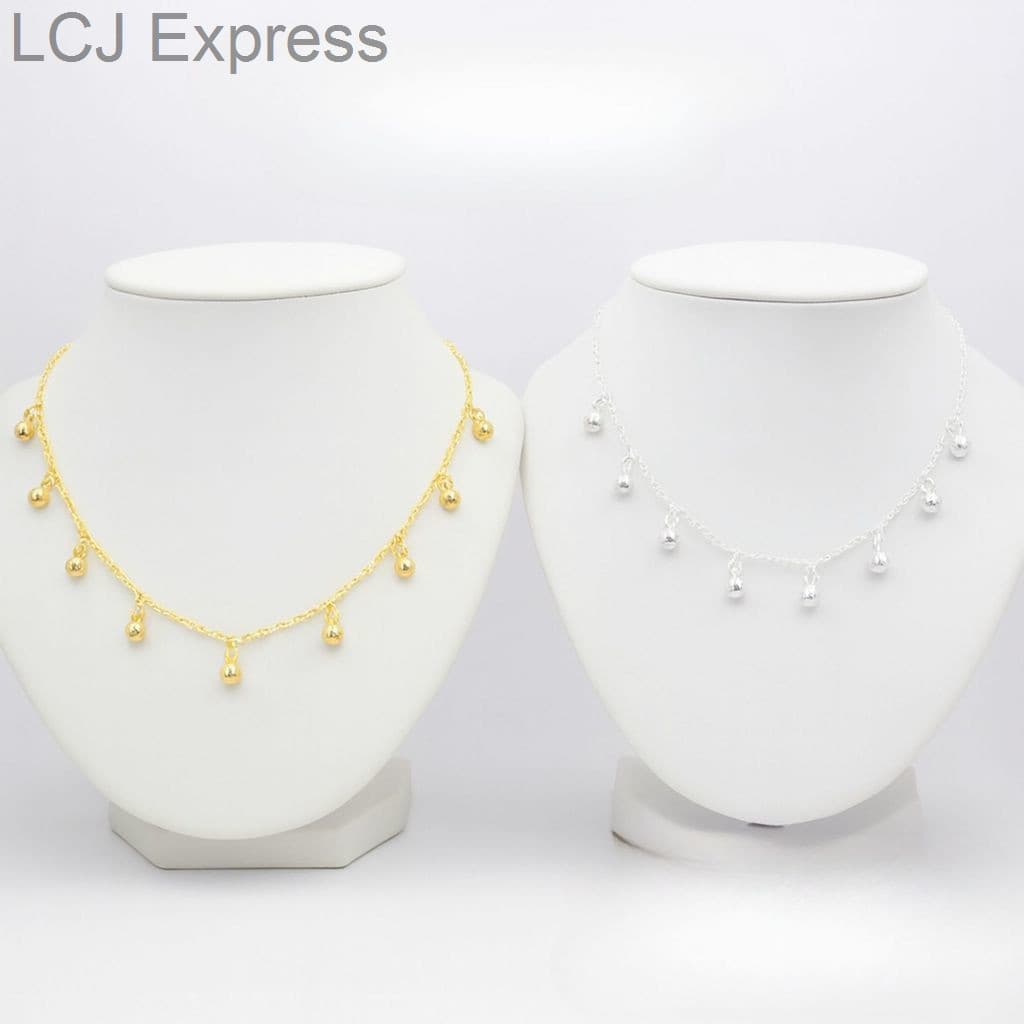 (V)Choker Feminino Bolinhas – 35cm com Extensor, Dourado ou PrataNBB2