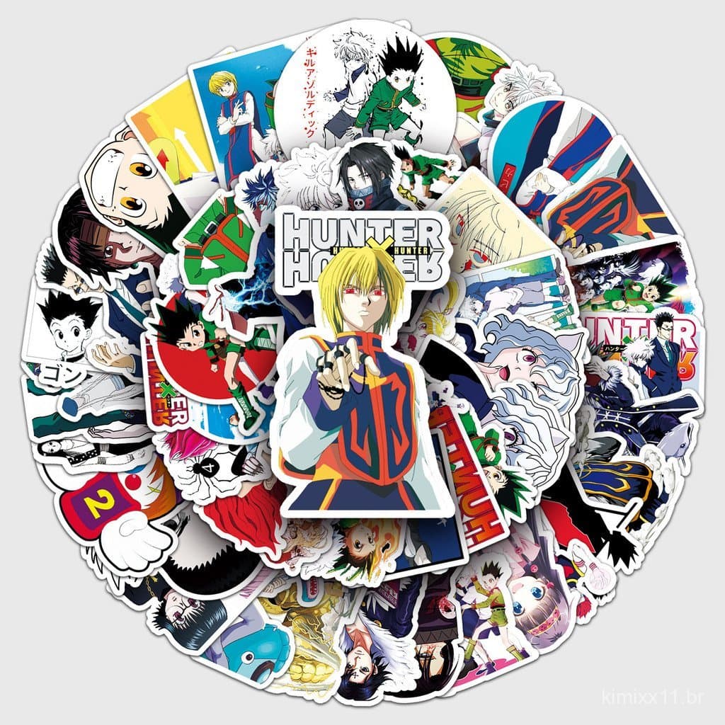 50 peças de adesivos personalizados de graffiti Hunter x Hunter, adesivos de anime em PVC para skate e bagagem, venda po