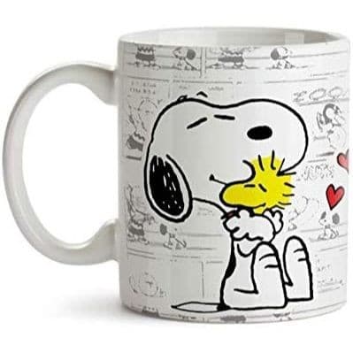 Caneca Snoopy Woodstock Personalizada Porcelana 325ml Presente Nostalgia