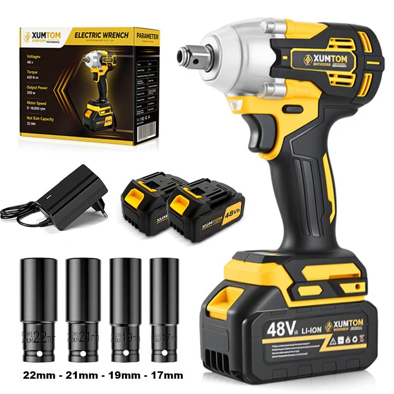 Furadeira E Chave De Impacto Elétrica Sem Fio 48V Com 2 Baterias , Motor Escova