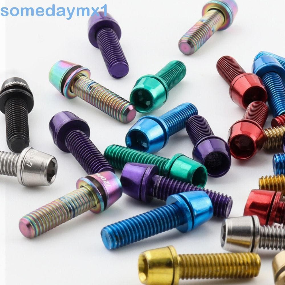SOMEDAYMX1 6 Unidades/Conjunto Alça De Bicicleta Em Parafusos , De Guiador Banhados A Titânio M5 * 17MM , Aço Inoxidável