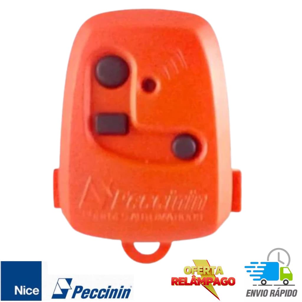 Controle Remoto Portão Automático Peccinin 3C Laranja TX 433mhz Eletrônico Elétrico Motor c/ Pilha