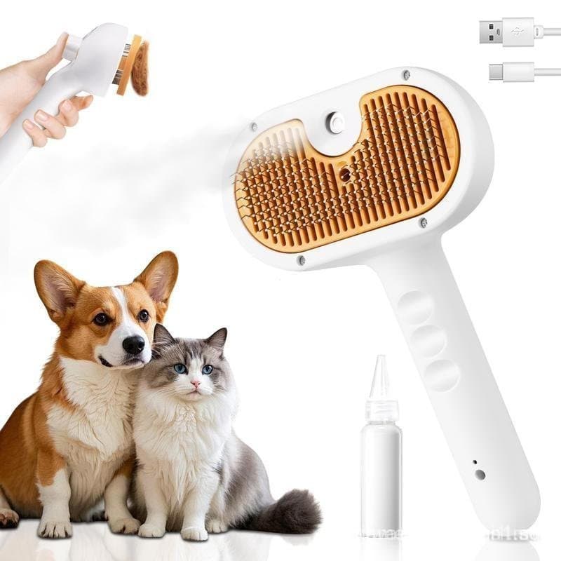 Escova a Vapor Removedora de Pelos de Animais, Escova Multifuncional 3 em 1, Pente para Cães e Gatos, Para Estética e Re