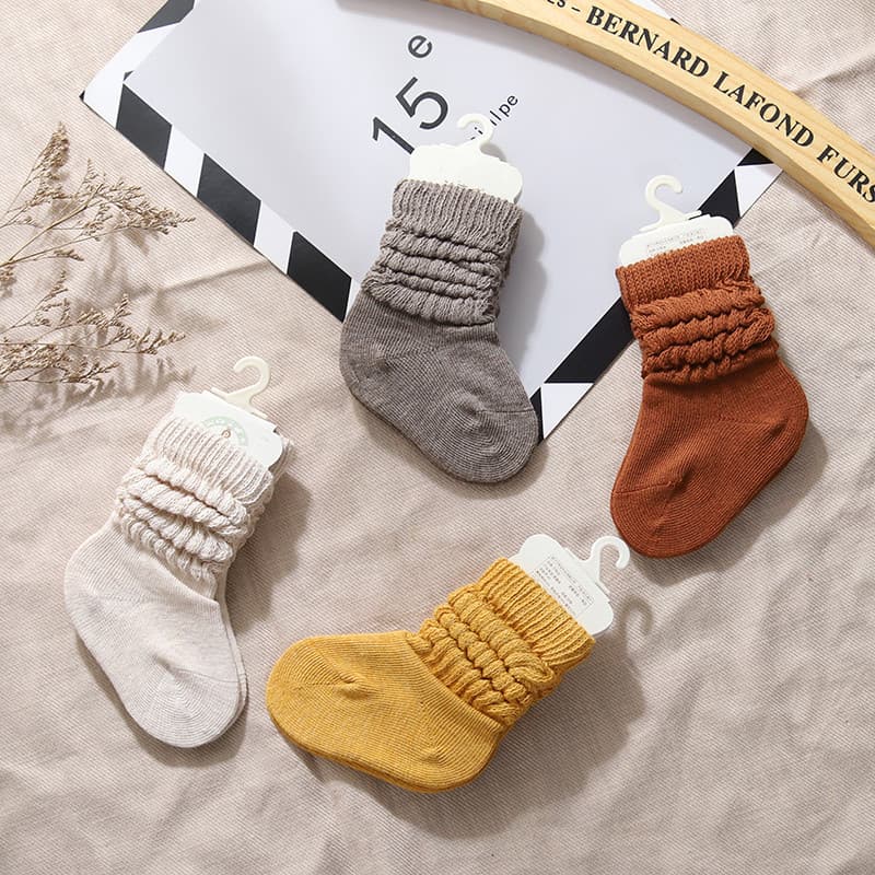 Meias de bebê estilo primavera outono meias infantis versão coreana contraste cor puro algodão meninos meninas meias alt
