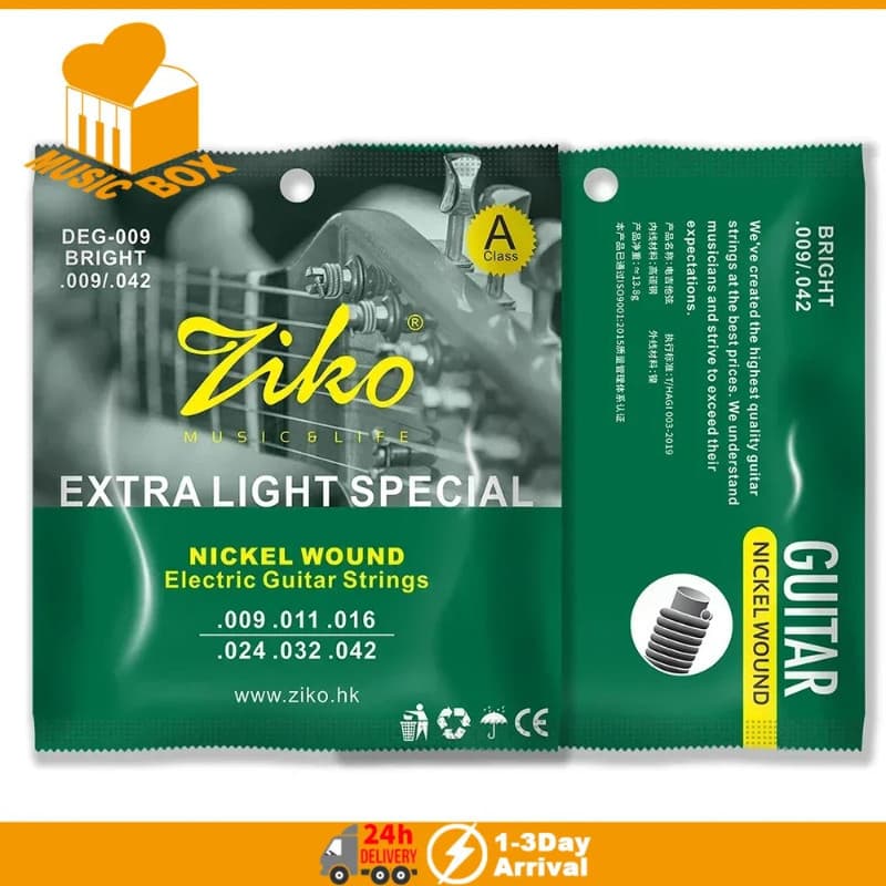 * Envio Local * ZIKO DEG-009 Cordas De Guitarra Elétrica Núcleo De Aço Revestimento De Superfície Corda