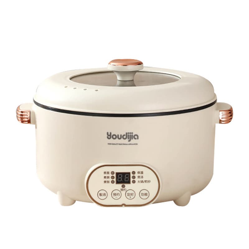 Nova cozinha doméstica vaporizador elétrico pequena panela quente, forro antiaderente multifuncional grande capacidade p