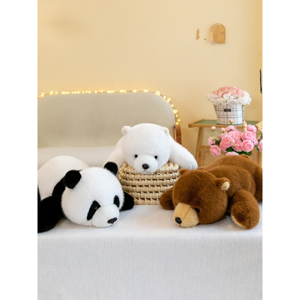 Super macio urso boneca dormir travesseiro brinquedo de pelúcia crianças cama boneca presente abraço urso boneca menina