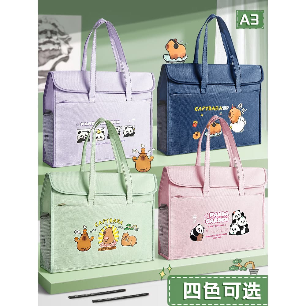 Bolsa de arte A3 Bolsa de arquivo de tamanho grande 8 aberta 8k portátil estilo zíper bolsa Tutorial para meninas grande
