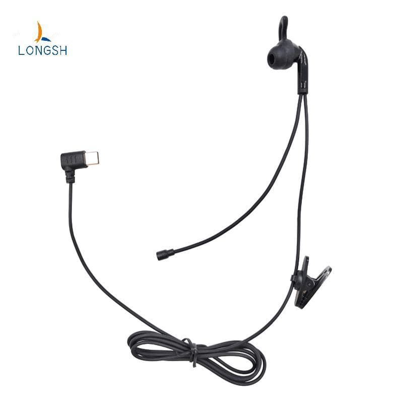 [LongSH] 1 Peça Para V6 Pro V4C Plus Q8 F6 V7 Juiz Orelha Inte Fone De Ouvido Tipo-C Interface Árbitro Fones Intra-Auric