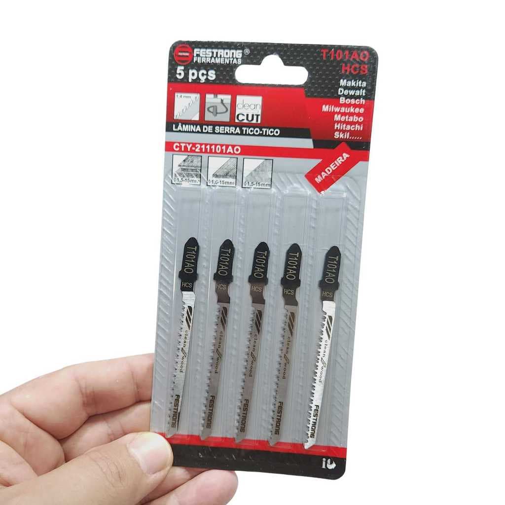 Kit 5 Laminas Corte de Curva Fechada com Serra Tico-Tico T101AO