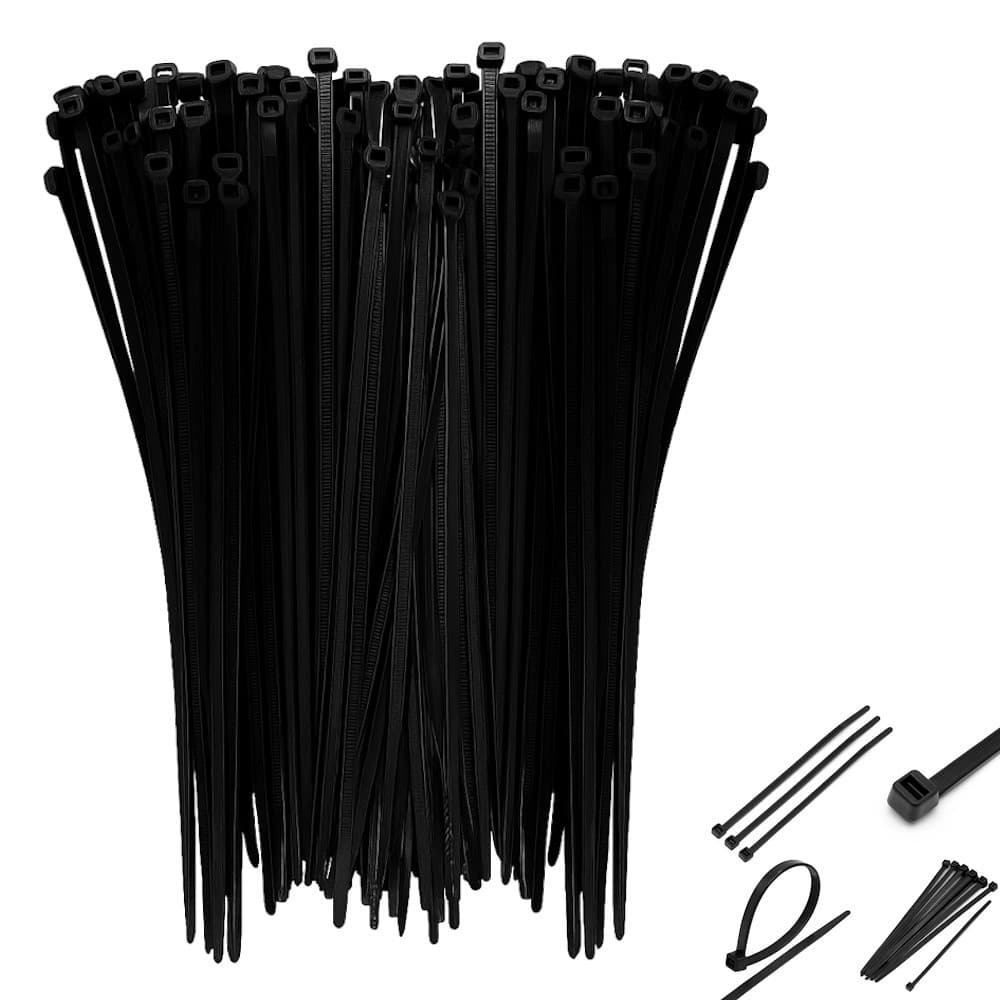 Kit 1000 Abraçadeira Preta Nylon 4,8x400mm Fita Hellermann Plástica Enforca Gato Atacado Econômico